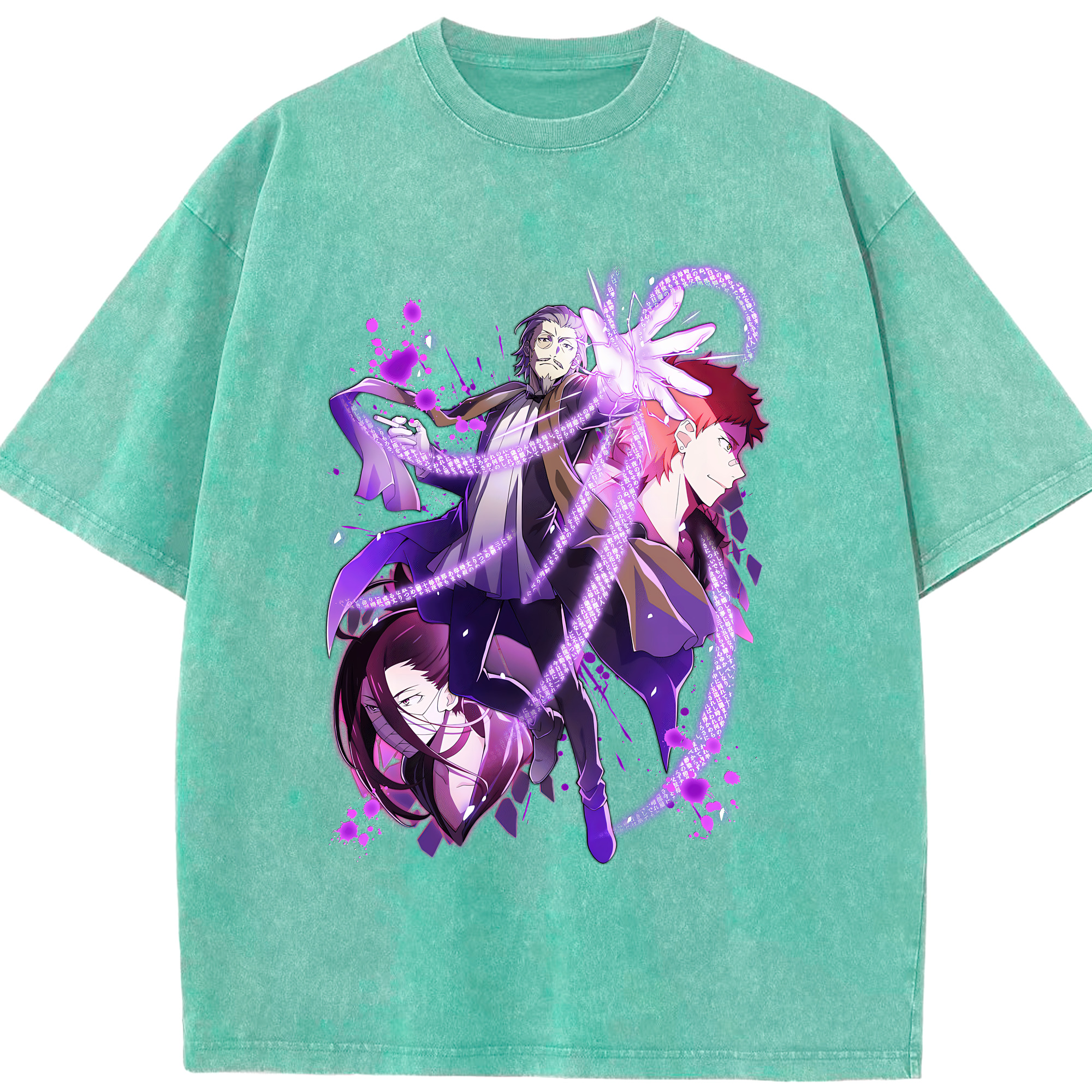 （画像用） 文豪ストレイドッグス Bungo Stray Dogs 綿100% ヴィンテージ風 半袖Tシャツ（フロントプリント）